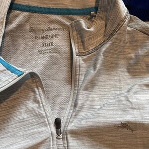 Tommy Bahama Light Gray Quarter-Zip Pullover